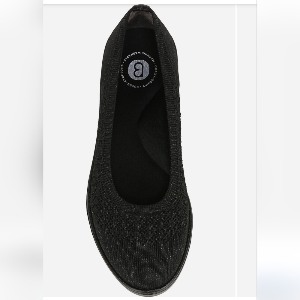 BZees womens black slip on shoes